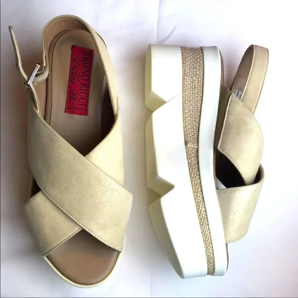 Bruno Ricci for Diane B. platform sandals.…